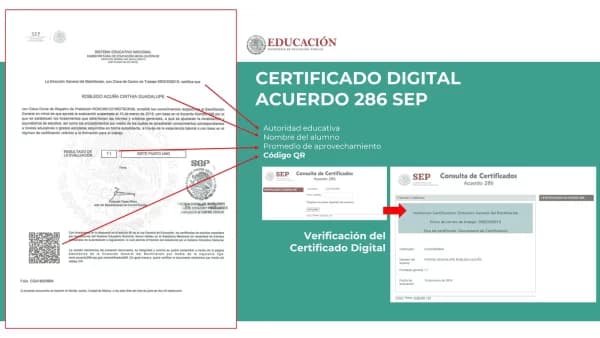 Ejemplo de Certificado digital con código QR oficial SEP